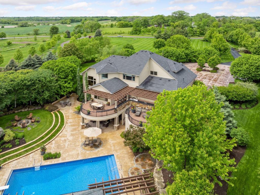 Rear of the home above the pool